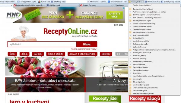 Odběr z RSS kanálu ReceptyOnLine.cz
